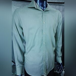Tommy Hilfiger Button Up Shirt Long Sleeve Men’s XL 16.5 32/33 Mint Green Cotton